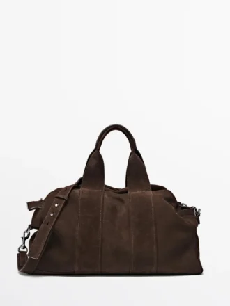 Sac de voyage en cuir suédé