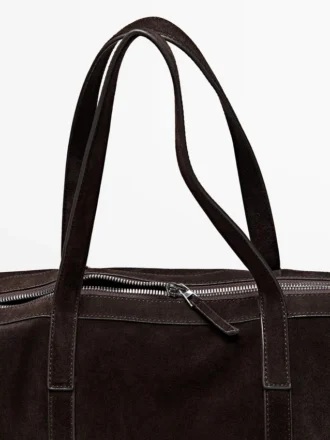 Sac de voyage en cuir suédé