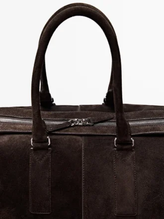 Sac de voyage en cuir suédé