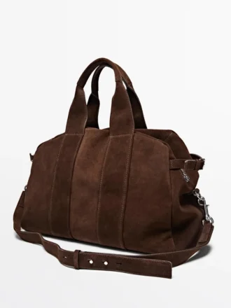 Sac de voyage en cuir suédé
