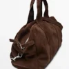 Sac de voyage en cuir suédé Sac de voyage en cuir suédé