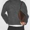 Sac demi-lune en cuir refendu