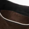 Sac demi-lune en cuir refendu