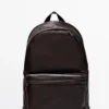 Sac à dos en cuir nappa avec fermeture à glissière Sac à dos en cuir nappa avec fermeture à glissière