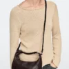 Sac en cuir nappa avec boucle métallique