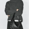 Sac en cuir nappa avec œillets