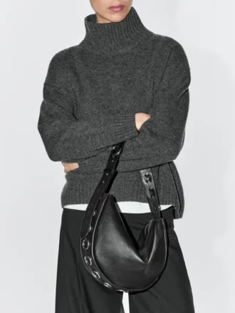 Sac en cuir nappa avec œillets