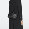 Sac en cuir nappa tissé de taille moyenne Sac en cuir nappa tissé de taille moyenne