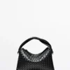Sac en cuir nappa tissé de taille moyenne Sac en cuir nappa tissé de taille moyenne