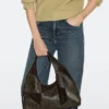 Sac en cuir suédé patchwork de taille moyenne Sac en cuir suédé patchwork de taille moyenne