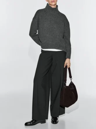 Sac en cuir suédé refendu avec œillets