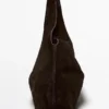Sac à main moyen en cuir refendu Sac à main moyen en cuir refendu