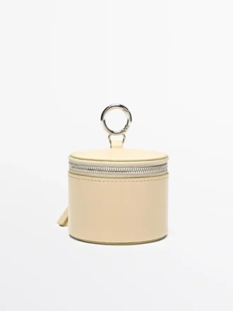 Sac rond en cuir nappa avec strass