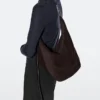 Sac seau en cuir suédé refendu