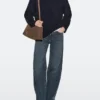 Sac seau en cuir suédé refendu