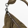 Sac seau en cuir suédé refendu