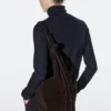 Sac seau en cuir suédé refendu