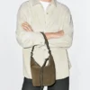 Sac seau en cuir suédé refendu