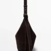 Sac seau en cuir suédé refendu