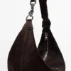 Sac seau en cuir suédé refendu