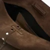 Sac seau en cuir suédé refendu