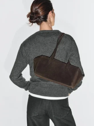 Sacoche en cuir refendu