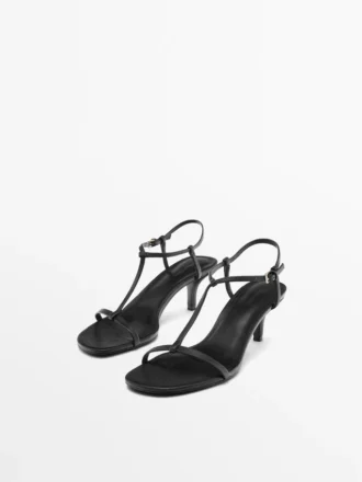 Sandales à talons moyens et lanières