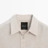 Surchemise 100 % lin en maille gaufrée