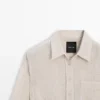 Surchemise 100 % lin en maille gaufrée