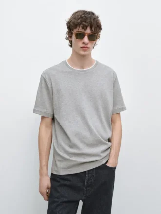 T-shirt 100 % coton avec détail contrasté