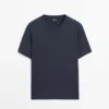 T-shirt à col rond en interlock 100 % coton T-shirt à col rond en interlock 100 % coton