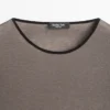 T-shirt en mélange de laine avec détails contrastés