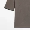 T-shirt en mélange de laine avec détails contrastés