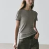 T-shirt en mélange de laine avec détails en dentelle