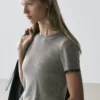 T-shirt en mélange de laine avec détails en dentelle