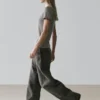 T-shirt en mélange de laine avec détails en dentelle
