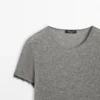 T-shirt en mélange de laine avec détails en dentelle