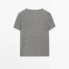 T-shirt en mélange de laine avec détails en dentelle