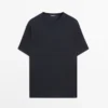 T-shirt en tricot mélangé laine