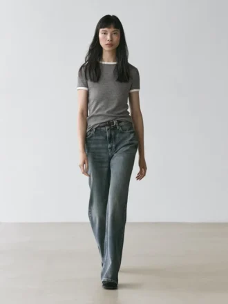 T-shirt à manches courtes avec détails contrastés
