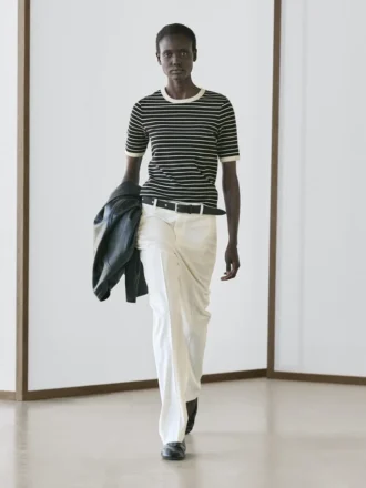 T-shirt à manches courtes avec rayures contrastées