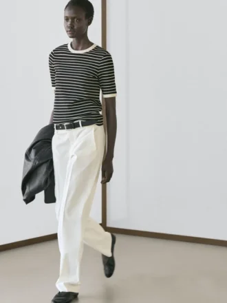 T-shirt à manches courtes avec rayures contrastées