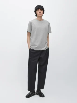 T-shirt à manches courtes en coton chiné