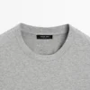 T-shirt à manches courtes en coton chiné T-shirt à manches courtes en coton chiné