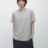 T-shirt à manches courtes en coton chiné T-shirt à manches courtes en coton chiné