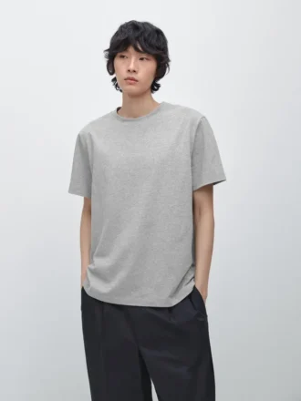 T-shirt à manches courtes en coton chiné