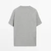 T-shirt à manches courtes en coton chiné T-shirt à manches courtes en coton chiné