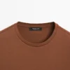 T-shirt à manches courtes en mélange de coton T-shirt à manches courtes en mélange de coton