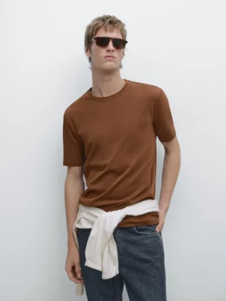 T-shirt à manches courtes en mélange de coton