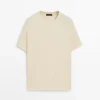 T-shirt à manches courtes en mélange de coton T-shirt à manches courtes en mélange de coton